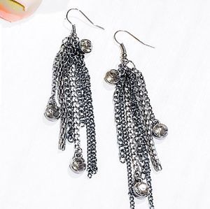 Gunmetal tone Multi-chain earrings